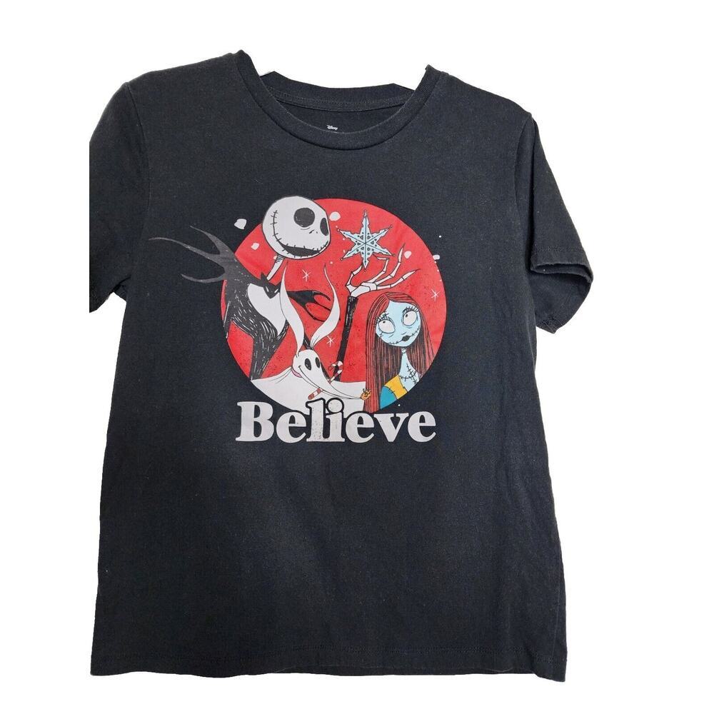 Disneys Nightmare Before Christmas Believe T-Shirt Scoop Neck Size Youth XL